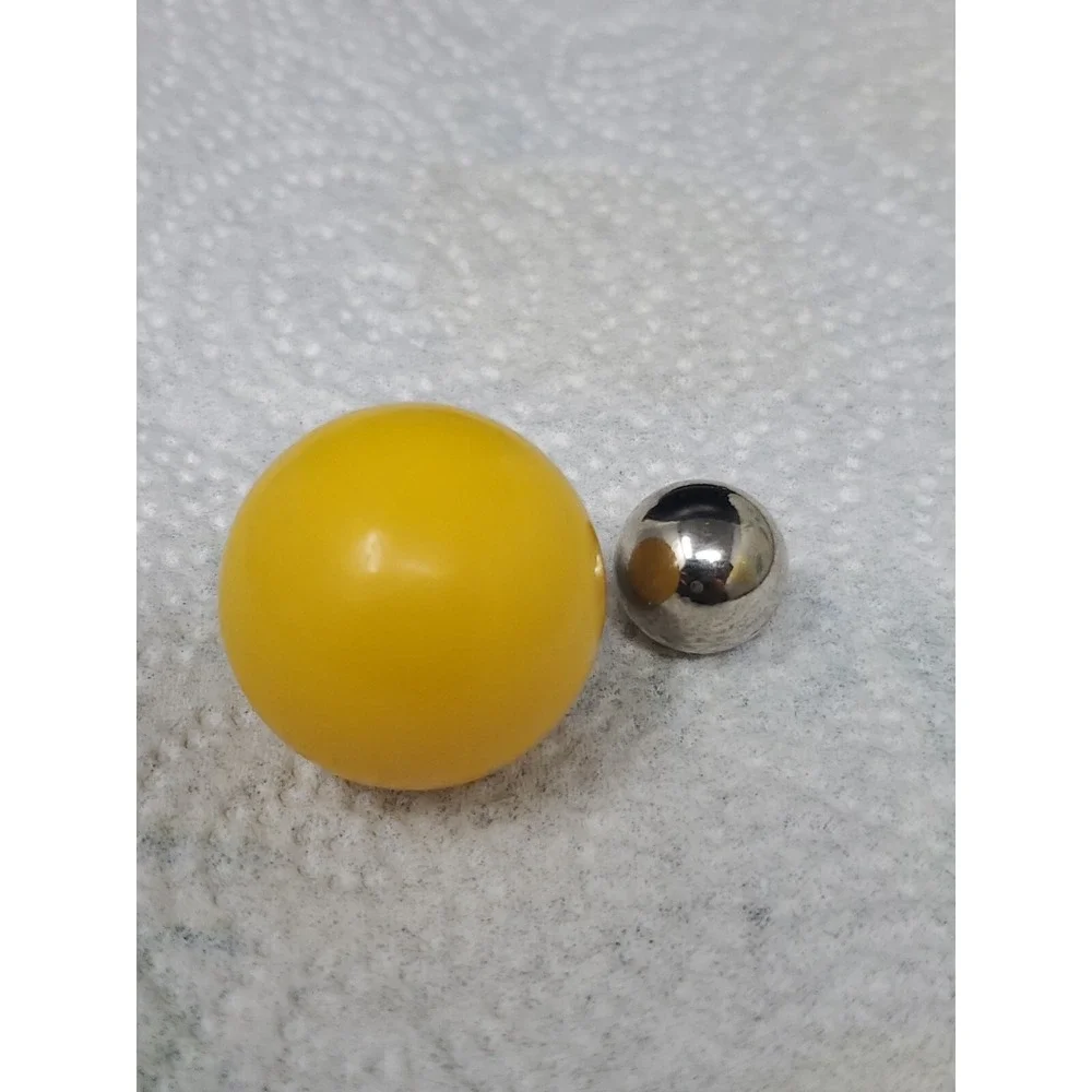 1986 Mouse Trap Board Game Replacement Parts - 1 Steel Ball and 1 Yellow Ball